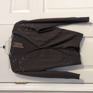 Grey Studded Cardigan